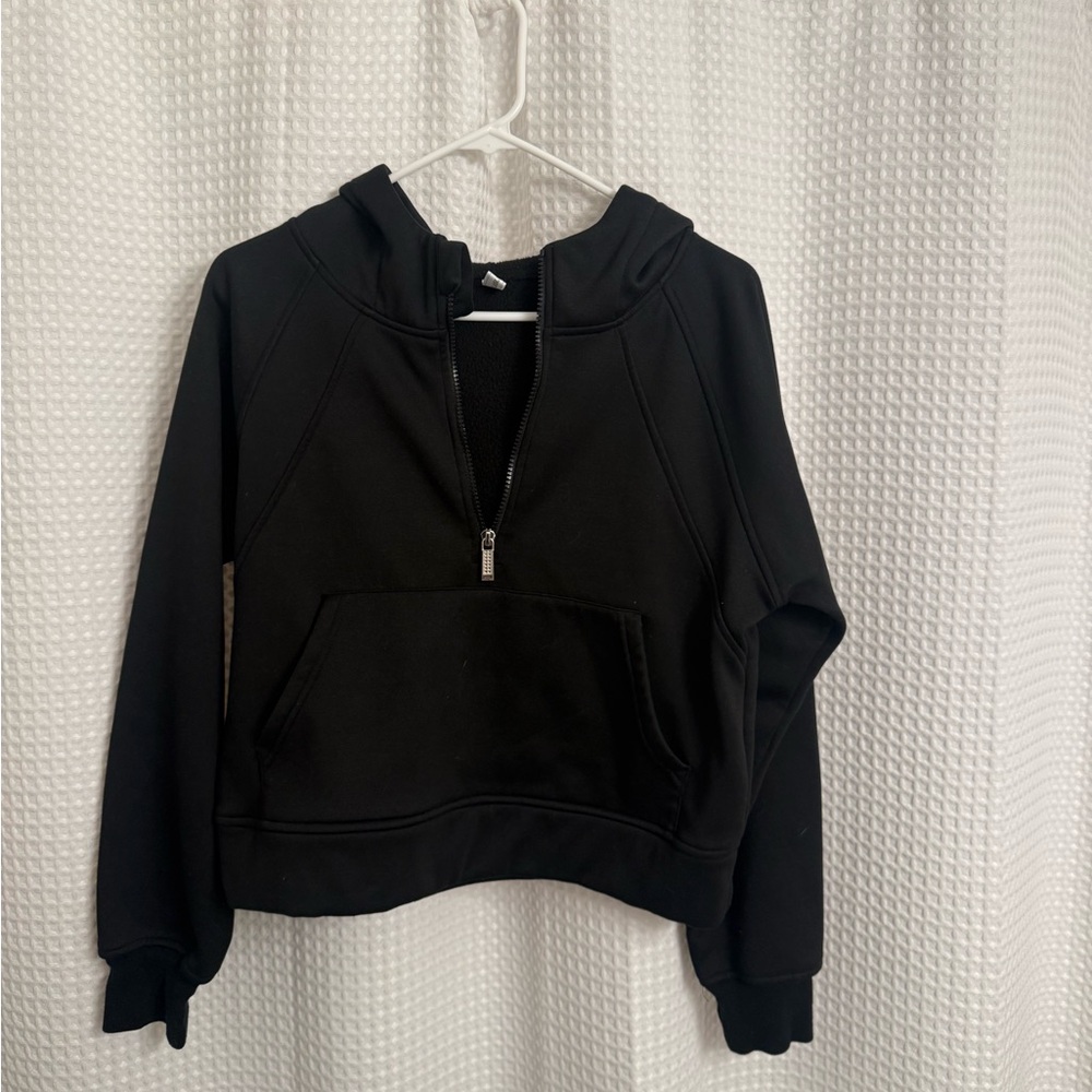 Laslulu Black Zip-Up Fleece Jacket size M